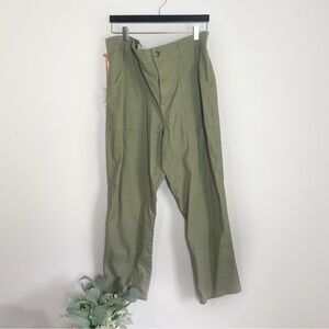 [Knox Rose] Women's Green High Rise Relaxed Straight Leg Cargo Pants
